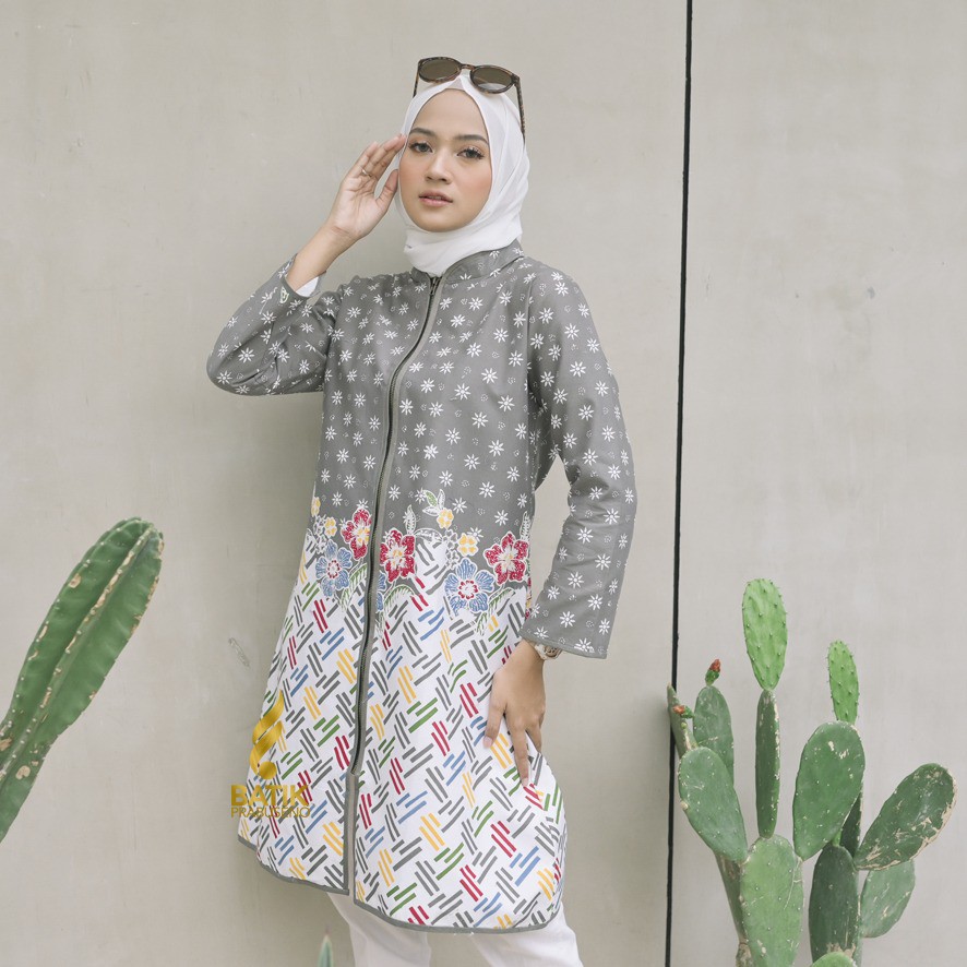 Batik Prabuseno - Sinta Tunik Batik Wanita Lengan Panjang-2