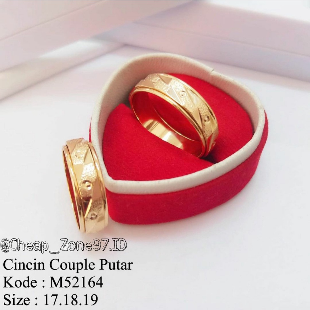 Cincin Xuping Wanita Lapis Emas Cincin Anti Karat Cincin Putar [52164]