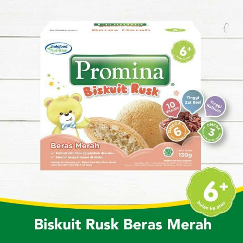 Promina Biscuit Rusk Camilan Bayi 6-24 Bulan 130Gram Biskuit Bayi