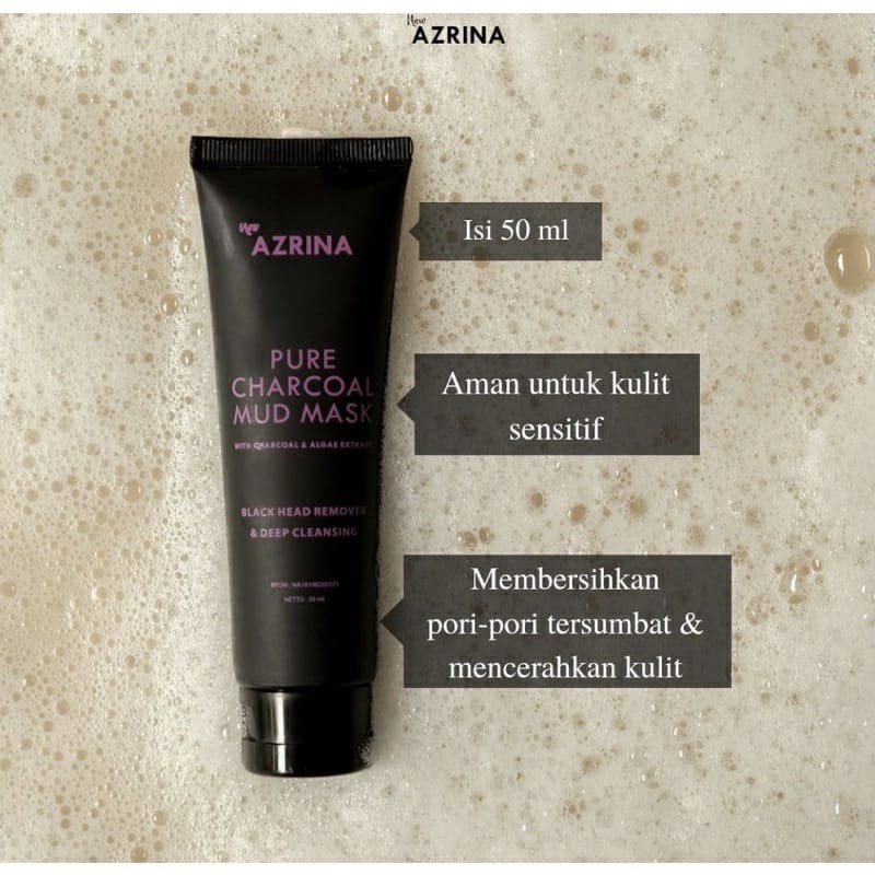 AZRINA PURE CHARCOAL MUD MASK  / MASKER AZRINA PURE CHARCOAL