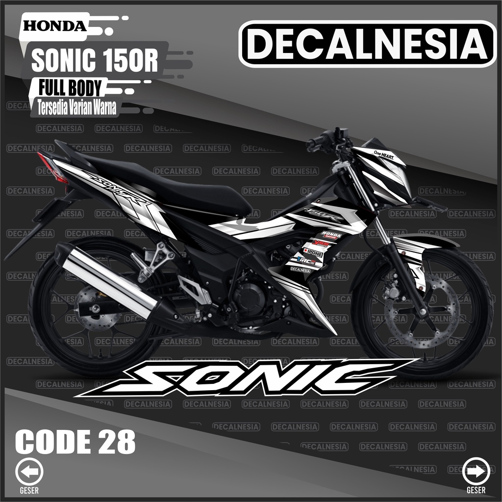 Stiker Decal Sonic 150r Full Body Sticker Motor Honda Variasi Racing Simple Dekal Aksesoris Decalnes
