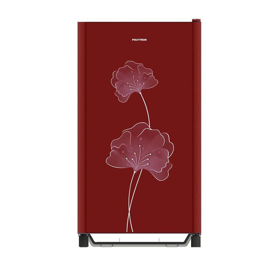 POLYTRON PRA 17 ANR MERAH MAROON KULKAS 1 PINTU 170 LT LITER TEMPERED GLASS PRA17ANR