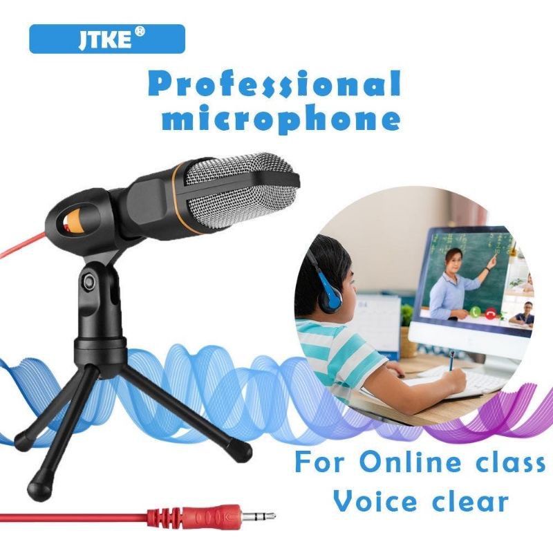 Original Mic Kondenser // Microphone Fleco Free Tripod Untuk Zoom Dan Meeting