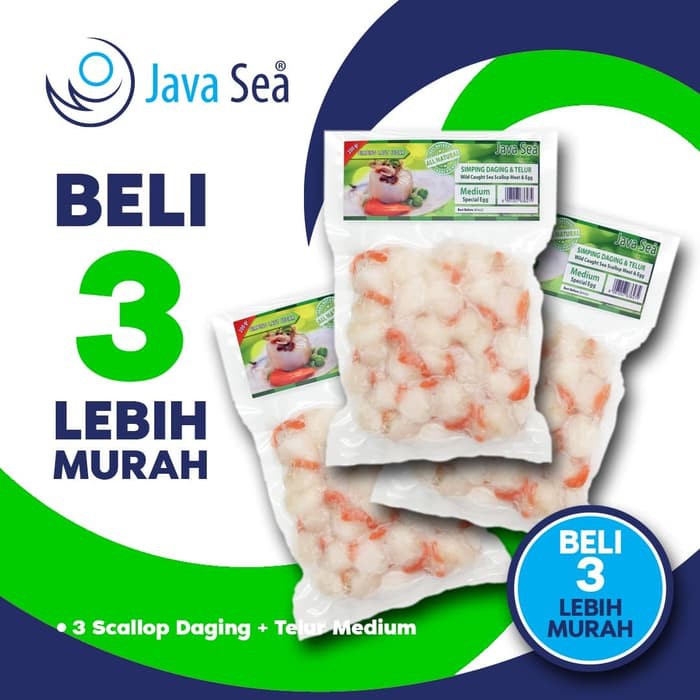 

BELI 3 LEBIH MURAH - JAVA SEA Scallop Daging + Telur Size M