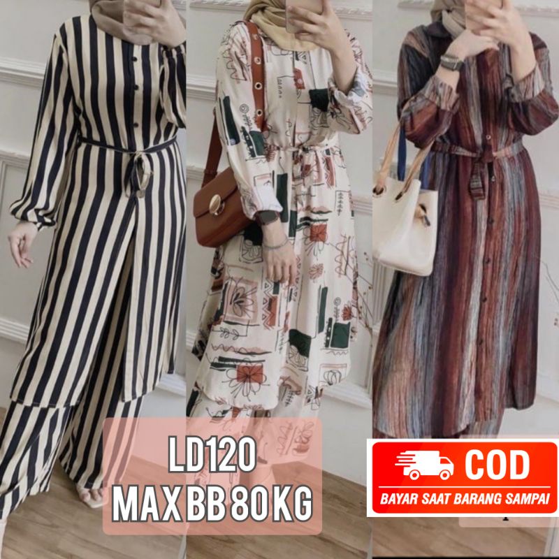 ONE SET JUMBO / SETELAN RAYON JUMBO / TUNIK JUMBO / SETELAN WANITA JUMBO  SETCEL JUMBO / SET JUMBO