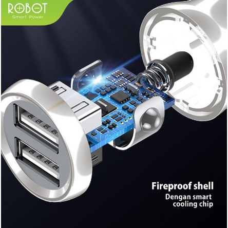 ITSTORE Robot Sever Mobil RT-C07 Adaptor Car Charger Mobil Dual Output 2,4A Garansi Original Resmi