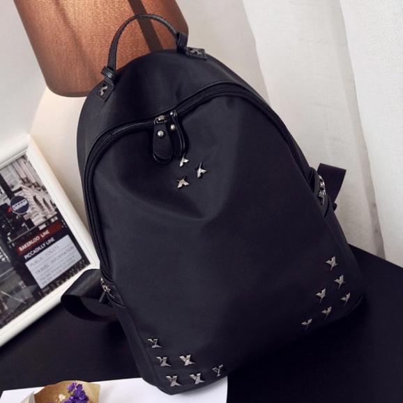 100% Import Tas Ransel Mini Backpack Hitam Korean Style Wanita / Tas Sekolah Waterproof Murah L3,604 - T49117