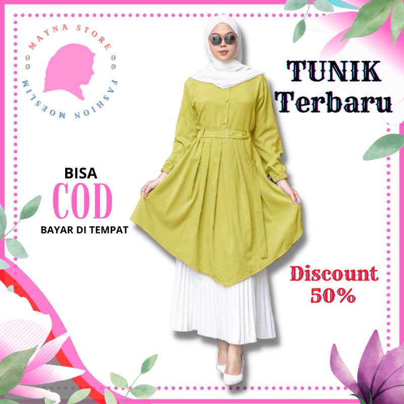 FASHION WANITA BAJU TUNIK REMAJA MODERN SIMPLE TRENDY CASUAL PAKAIAN BAJU ATASAN WANITA PEREMPUAN MU