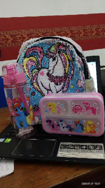 Kotak Katering Import Mb 110 - Lol - Pony - Spiderman - Frozen - Tayo - Hk - Mcqueen