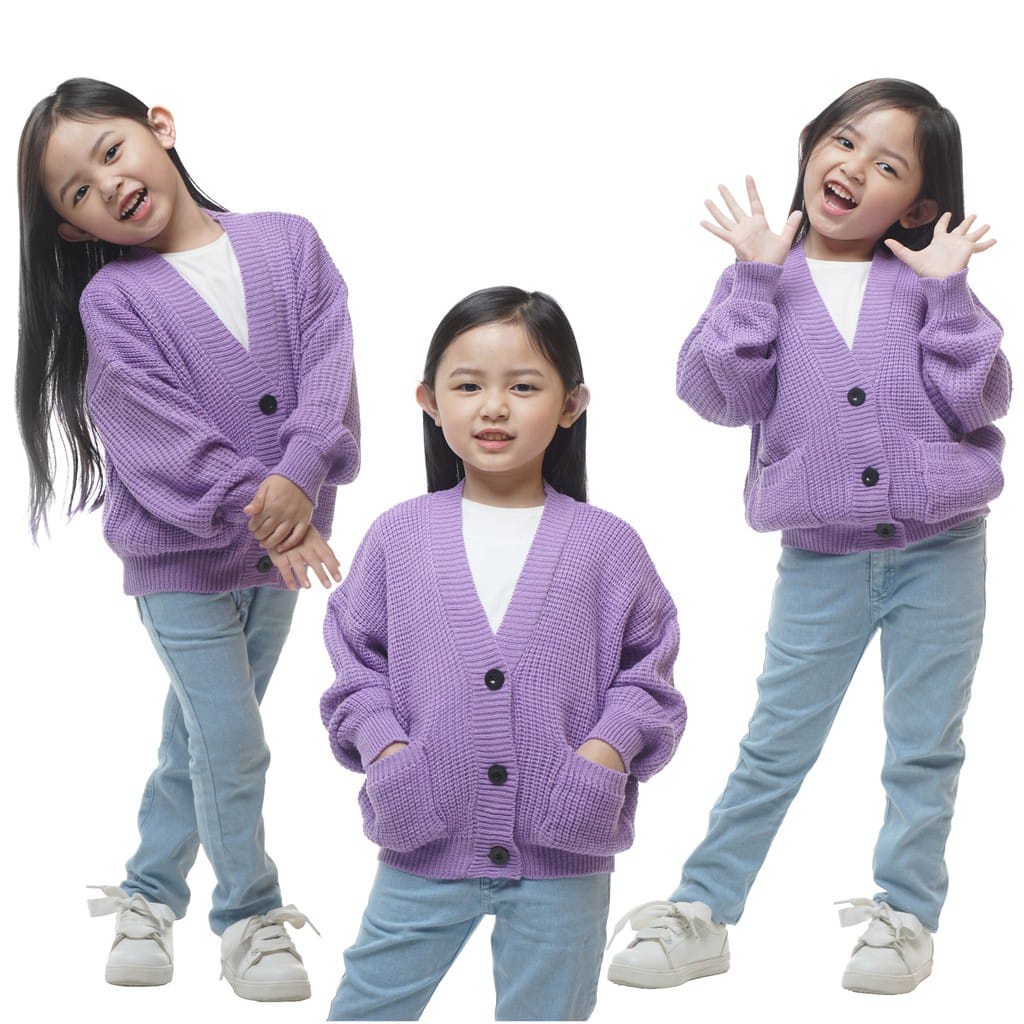 Sweater Cardigan Rajut Anak Premium 7get /Atasan rajut anak/Murah Bisa COD