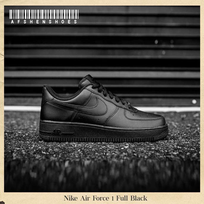 Sepatu Original Nike Air Force 1 Full Black BNIB
