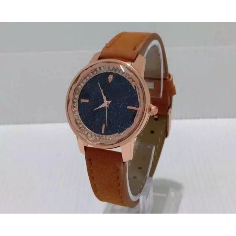 Jam Tangan Wanita Analog  Detik Aktif Diyoor Kulit Mata Satu Full Diamond