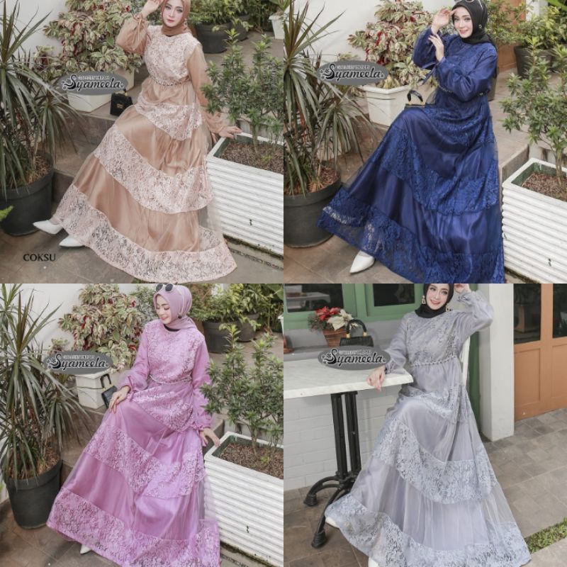BAJU PESTA / GAMIS KONDANGAN / GAMIS TILE CORNELLY GLITER / GAMIS MEWAH / GAMIS BRUKAT