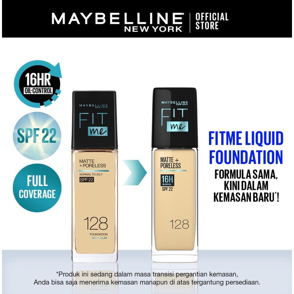 MAYBELLINE FIT ME MATTE PORELESS FOUNDATION 30 ML BOTOL