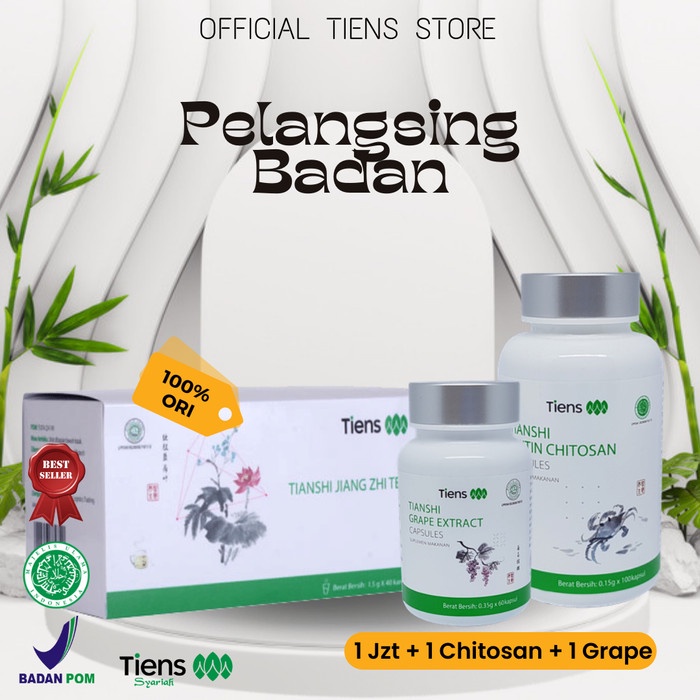 

ORIGINAL MURAH Obat Pelangsing Badan Herbal Jiang Zhi Tea Chitosan dan Grape Extract