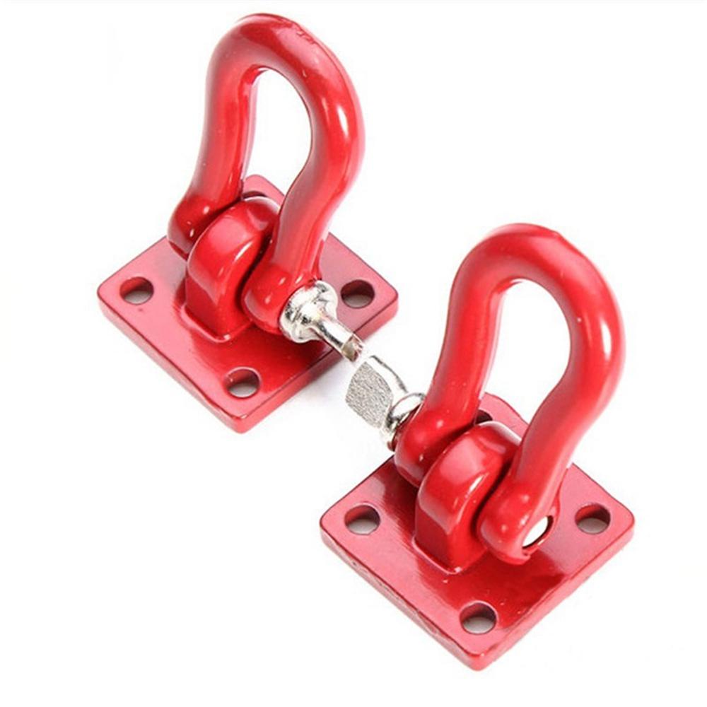 Lanfy Kait Trailer Metal Merah 1: 10pasang Belenggu Aksesori Untuk Skala Truk Crawler SCX-10 RC Crawler Hook