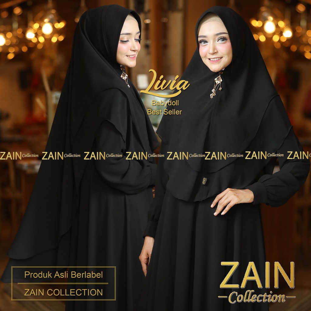 ZAIN COLLECTION Khimar Syar'I INSTAN Jilbab 2LAYER JUMBO||HIJAB LIVIA Polos-2