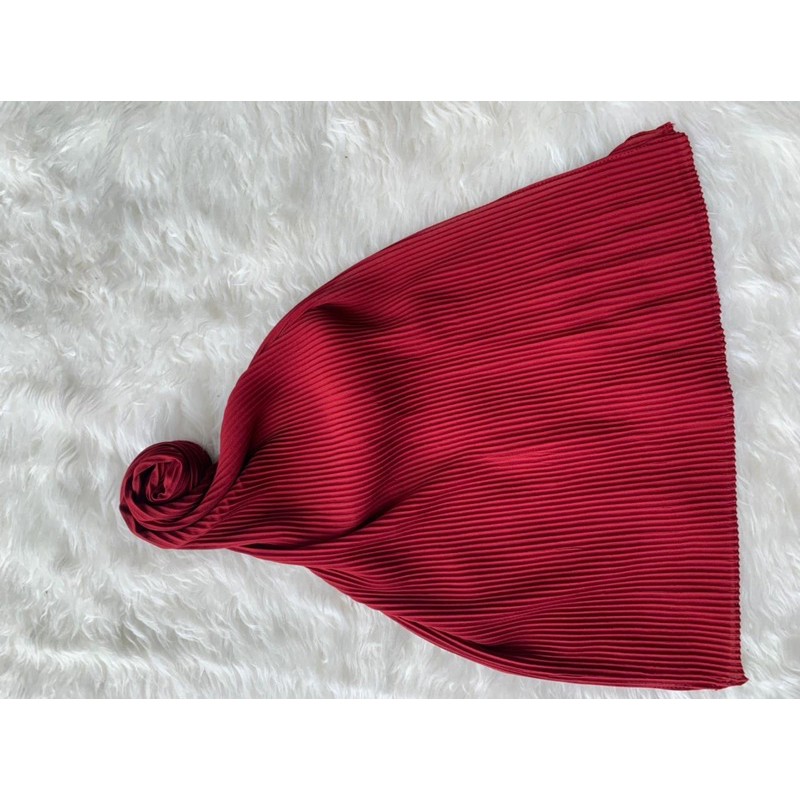 pasmina plisket/shawl plisket/pleated plisket-Full plisket marun