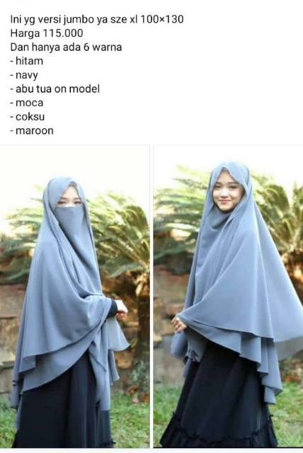 Kerudung Khimar Purdah Niqab bahan Baby doll A