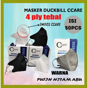 Masker duckbill c care putih hitam abu garis 50 pcs warna abuabu abu2 murah masker duckbil c care ab