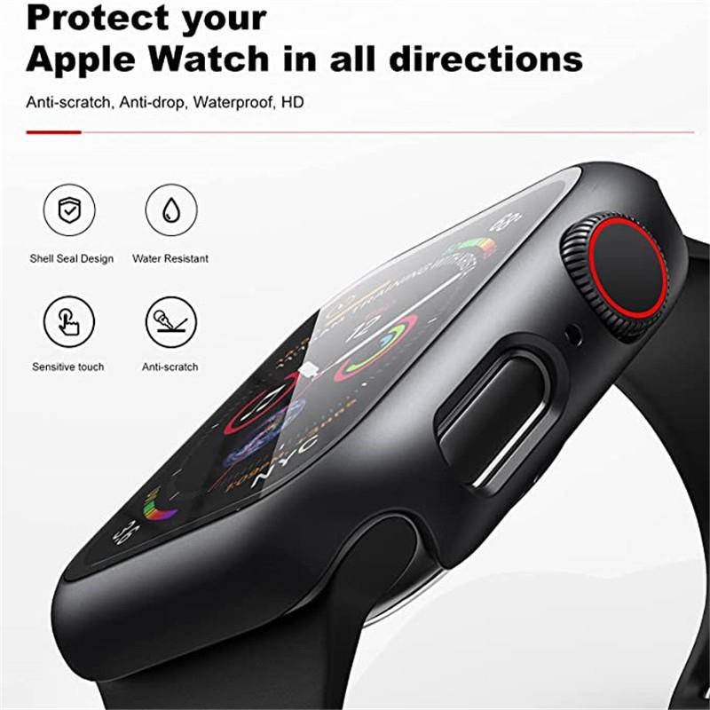 Casing Pelindung Apple Watch 7 6 5 Se 45mm 44mm 41mm 40mm Bumper Screen Protector Untuk Iwatch Series 4 3 2 1 38mm 42mm