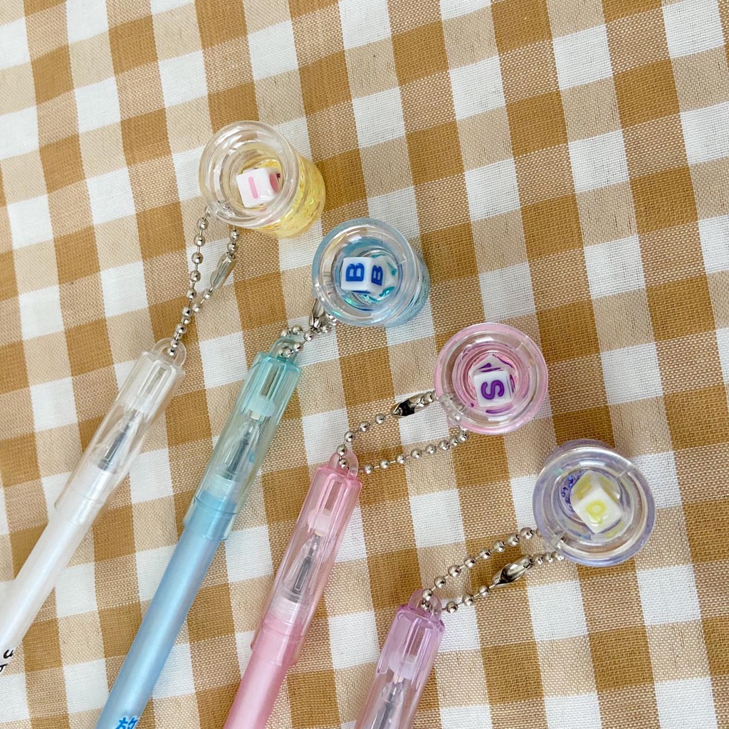 GROSIRAN PULPEN GANTUNGAN RANTAI GELAS DADU TINTA HITAM TERBARU LUCU BOLPEN UNIK PULPEN IMUT TERMURAH READY COD BEST SELLER-4