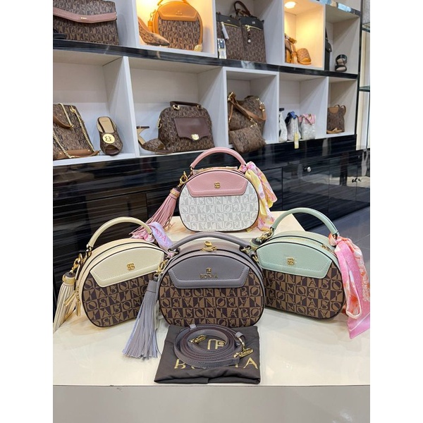 BONIA SONIA MONOGRAM PUTIH TAS WANITA HARGA TERMURAH BARANG BARU BARANG BRANDED KUALITAS ASLI