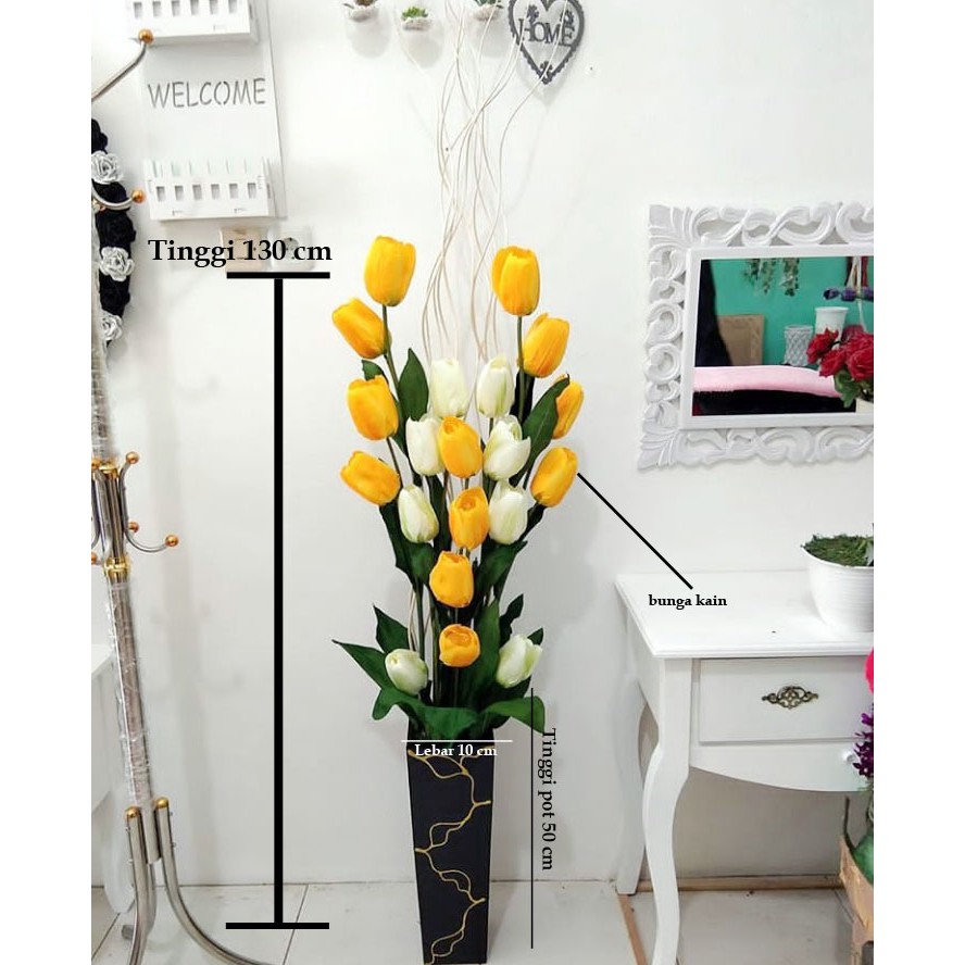 Naindo Bunga Tulip Sudut Ruangan Decorasi Rumah Hiasn Ruang Tamu Kantor Tinggi 130 Cm Shopee Indonesia