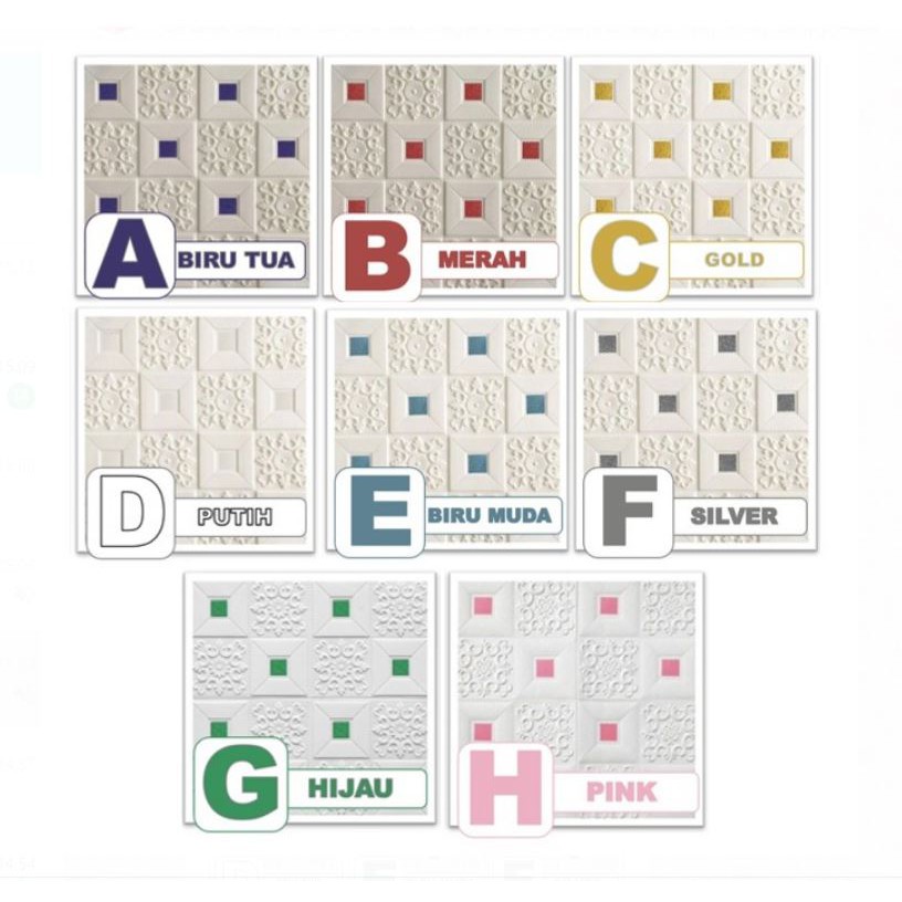 Grosir - H719 Wallpaper Dinding Foam 3D / Motif Batu Bata / Motif Batik dan Kayu / Stiker Dinding-Batik