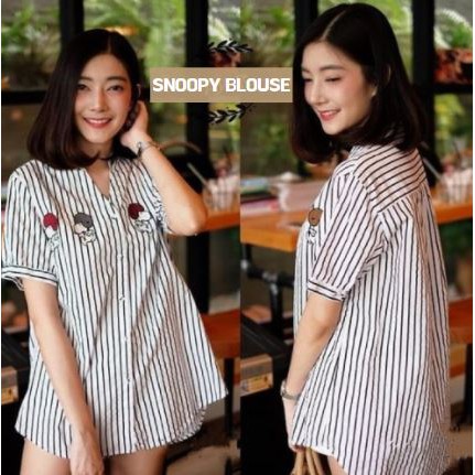 SNOOPY BLOUSE, BLOUSE KEMEJA WANITA, KASUAL DAILY WEAR