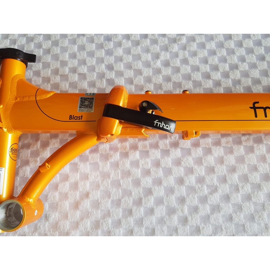 Frame Fork plus Handlepost Fnhon Blast Orange oren Discbrake 20 22 inch