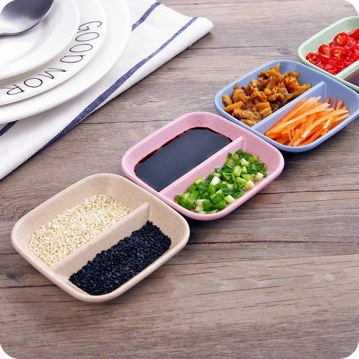 Tempat Sambal Saos Saus Sekat 2 Bumbu Kecap Serbaguna