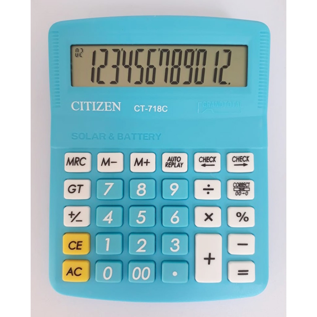 

KALKULATOR CITIZEN CT 718 C - 12 DIGIT - WARNA RANDOM