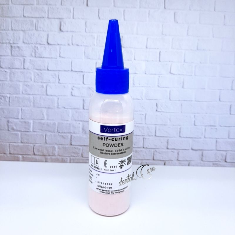 Bubuk gigi vertex kemasan 100 Ml Bahan Campuran Lem gigi palsu