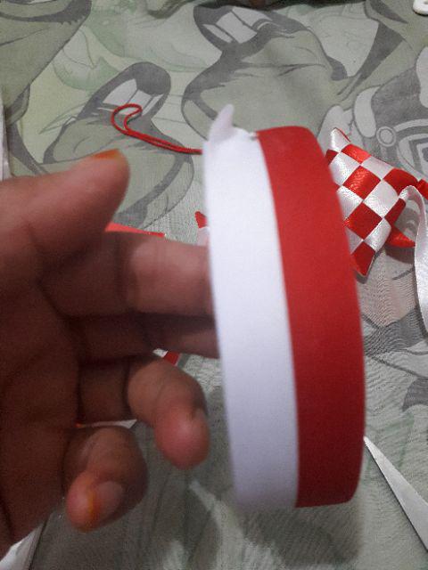 Pita satin merah putih 1 inci hiasan 17 agustus HUT RI Pita satin merah putih 1 inci hiasan 17 agustus HUT RI