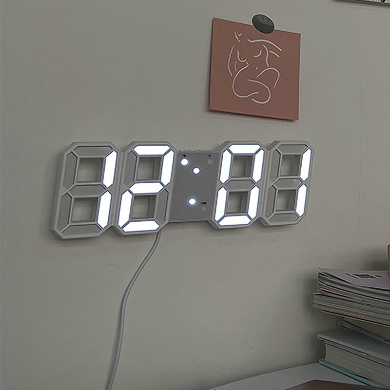 Grosir - J981 LED 3D Clock / Jam Dinding Digital / Jam LED Meja / Jam Alarm / Jam Dekorasi / Jam Unik