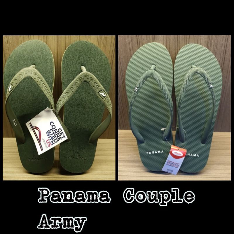 Sandal Couple Panama Ori /Panama Couple Pria Wanita Army