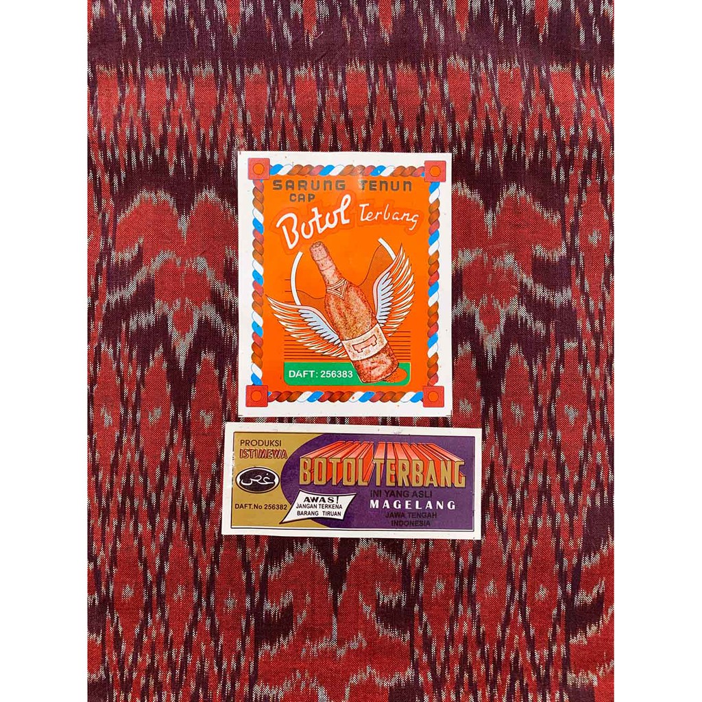 SARUNG GOYOR TENUN ASLI BOTOL TERBANG DIJAMIN ASLI PREMIUM - MERAH 2 - BUATAN TANGAN BUKAN MESIN