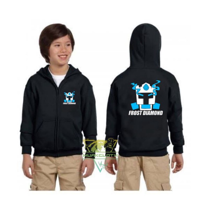 JAKET HOODIE ZIPPER ANAK LAKI LAKI FROST DIAMOND MINECRAFT - MuakCloth