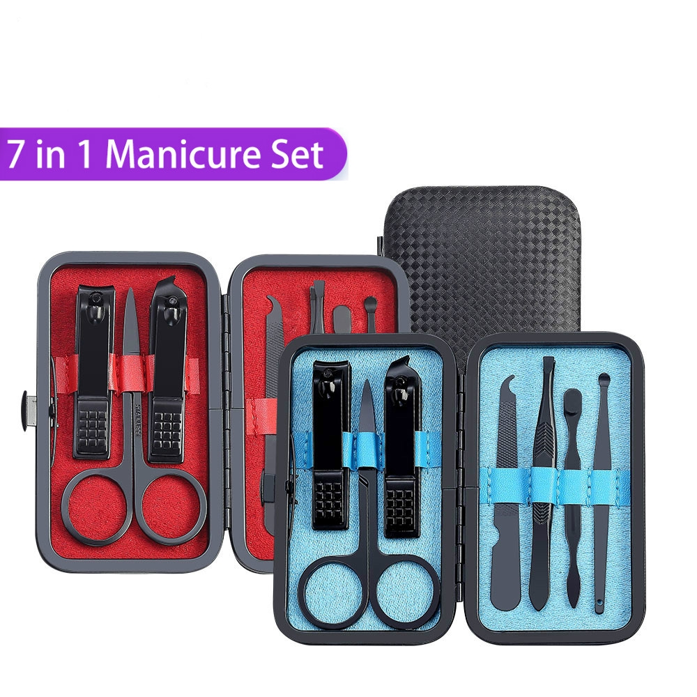 7pcs / set Pedicure Set Cutter Tool Set Nail Clippers Hygiene Kit Portable Travel New Manicure Stainless Steel