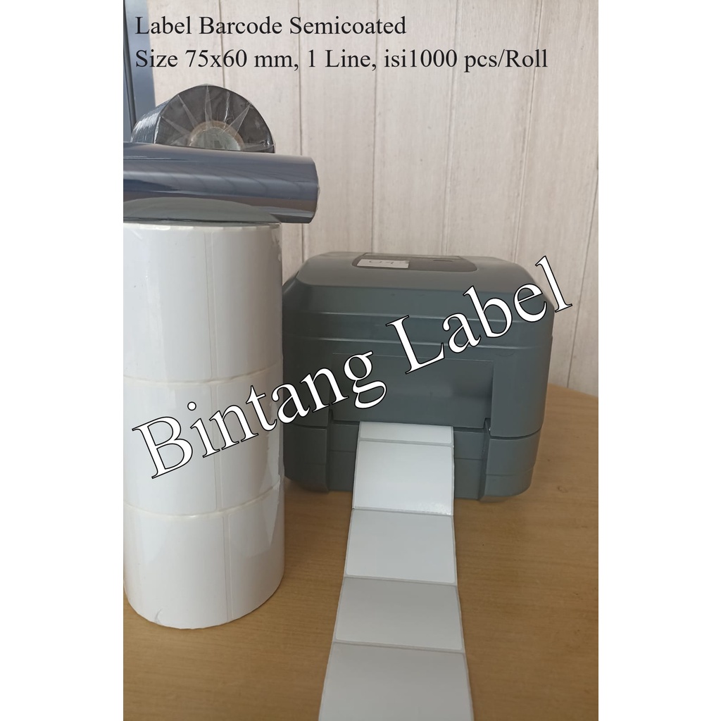 

LABEL BARCODE SEMICOATED 75X60 MM 1 LINE ISI 1000 PCS/ROLL