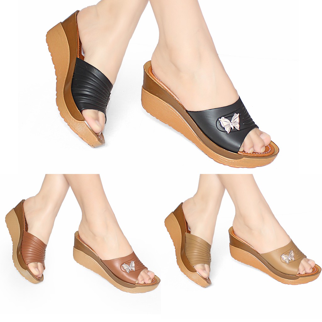 Wedges Wanita Selop / Slop Casual Murah WKP01