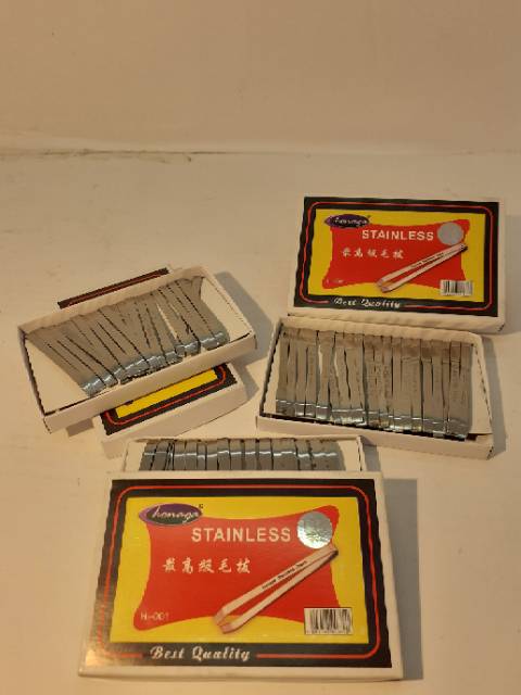 Pinset / Pencabut bulu Jenggot dan Kumis Merk HONAGA isi 20 pcs | Bahan Stainless | 1 Pack