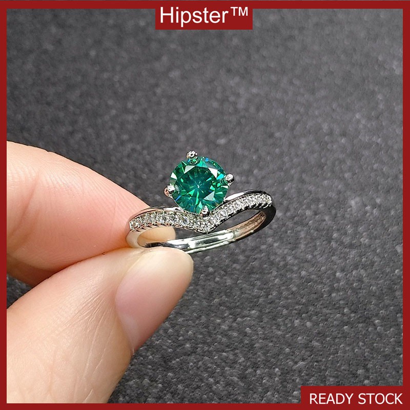 Fashion Hot Sale Classic Inlaid Emerald White Gold Ring