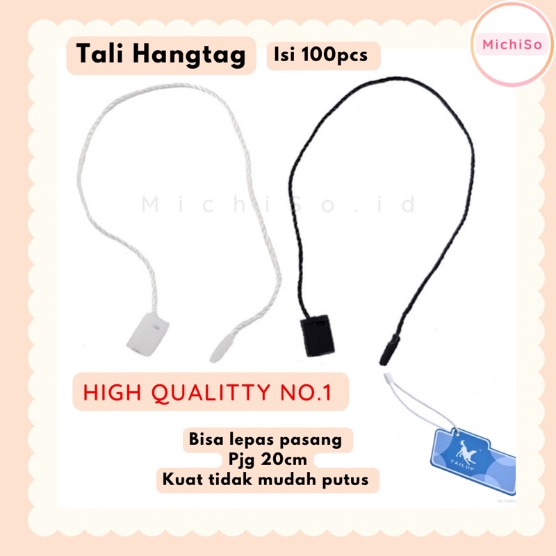 

tali hangtag isi 100pcs | tali label baju | tali gantungan label | tali label - MichiSo.id