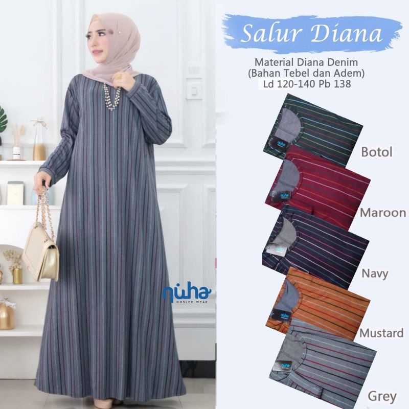 Salur diana maxy dress denim diana