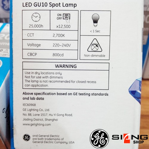 GE Bohlam LED GU10 200 lumens 4,5W + Frame