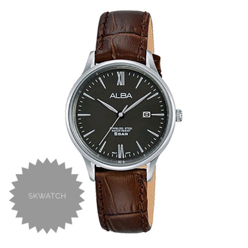 Alba AH7P05X1 AH7P05 Brown Silver Jam Wanita Original