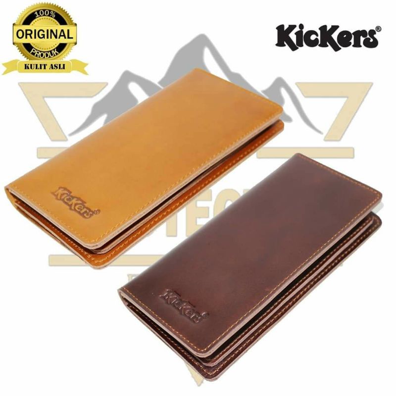 Dompet Pria Kulit Asli panjang Embos Kickers - Tanpa Kain Furing