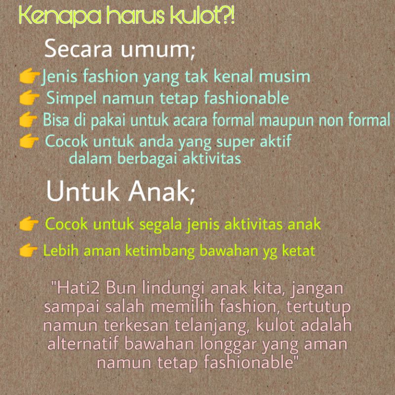 Celana kulot Panjang cigaret remaja ABG pola lebar-8